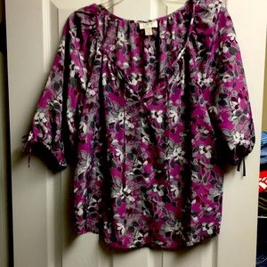 Ann Taylor Loft Top Size Medium Purple, Gray